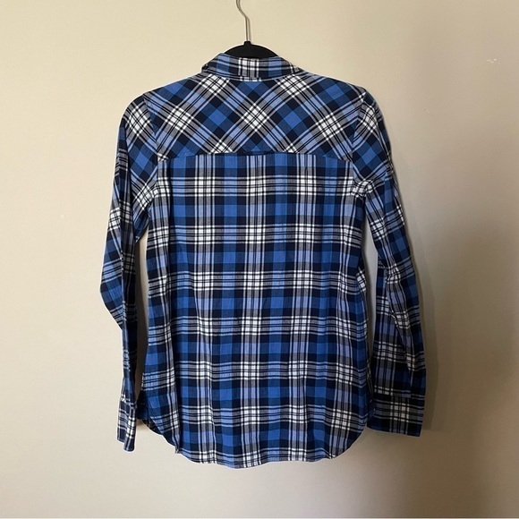 J. Crew Blue Plaid Button Down Boy Fit Long Sleeve Shirt - Picture 8 of 8